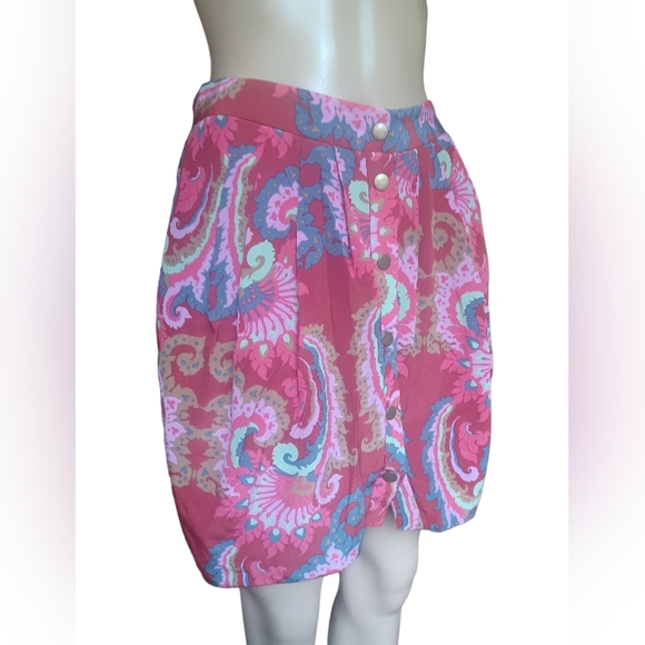 Tibi New York Womens Silk Skirt With Pockets Multicolor Button Down Size Small - Picture 8 of 8